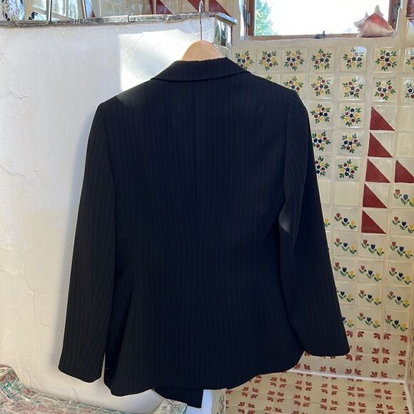 Double Breasted Blazer Tahari Womens size 6 Classic Oversized Blazer Coat Stripe - Picture 5 of 6